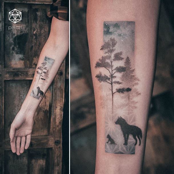 Exquisite Forest Tattoos On Girl