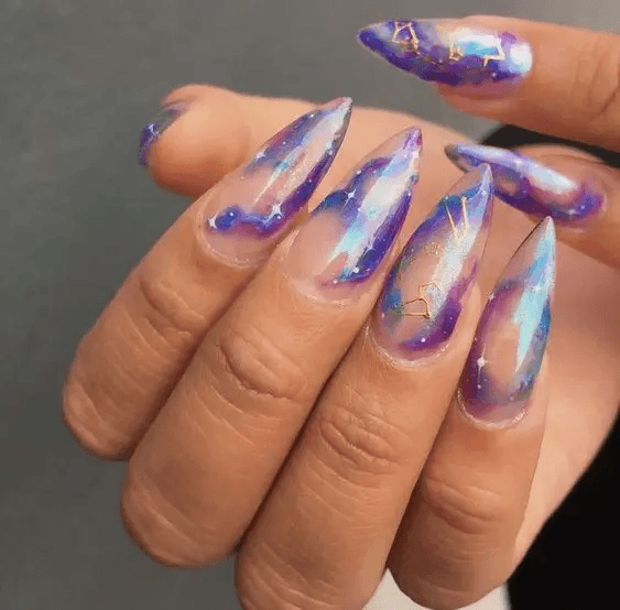 Exquisite Galaxy Nails On Girl