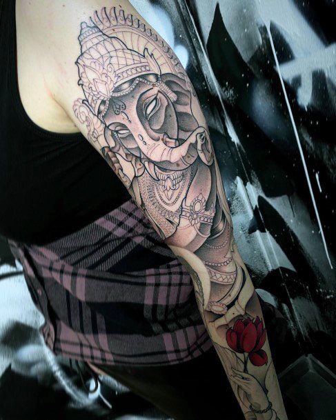 Exquisite Ganesha Tattoos On Girl