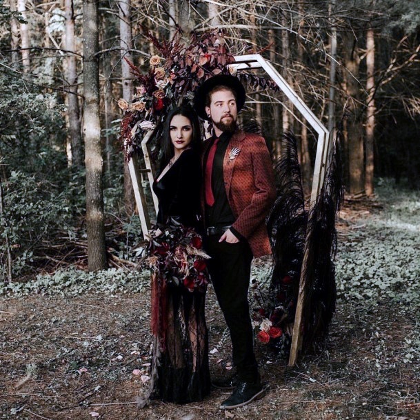 Exquisite Gothic Halloween Bloody Red Black Wedding Ideas