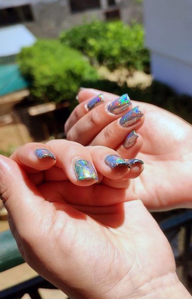 Exquisite Holographic Nails On Girl