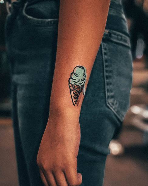 Exquisite Ice Cream Tattoos On Girl