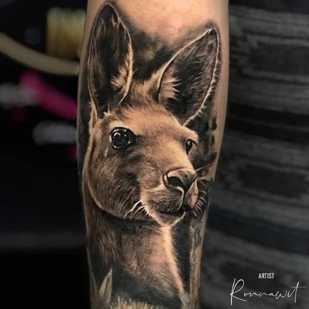 Exquisite Kangaroo Tattoos On Girl