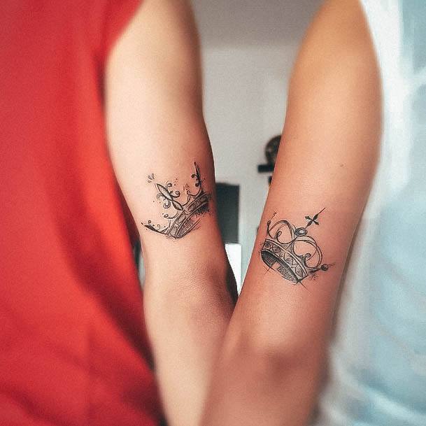 Exquisite King And Queen Tattoos On Girl