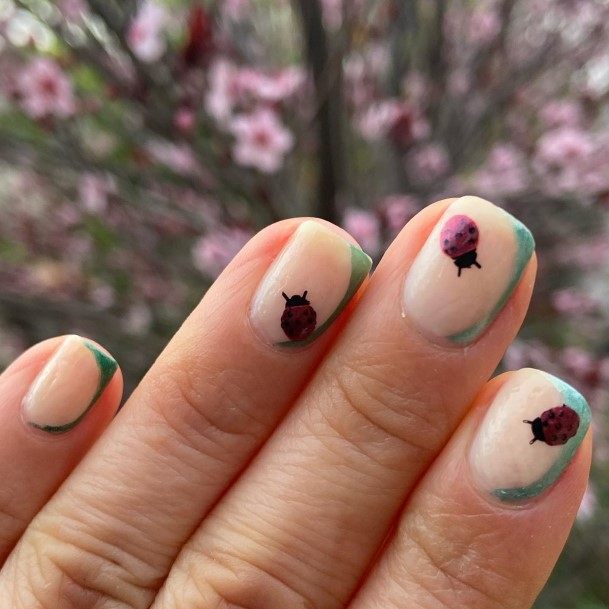 Exquisite Ladybug Nails On Girl