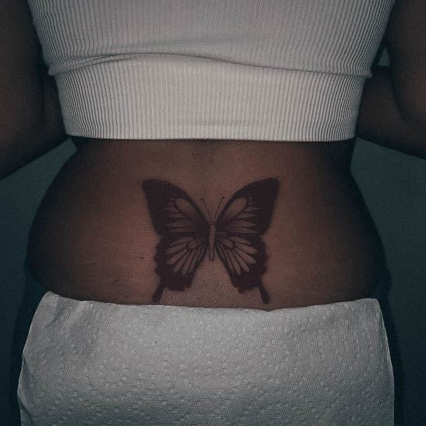 Exquisite Lower Back Tattoos On Girl