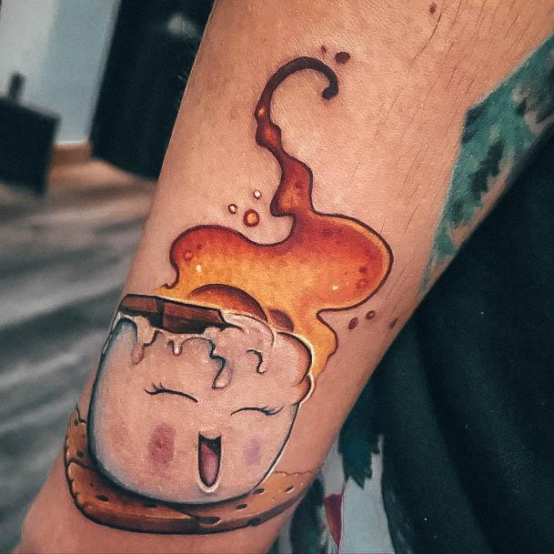 Exquisite Marshmallow Tattoos On Girl