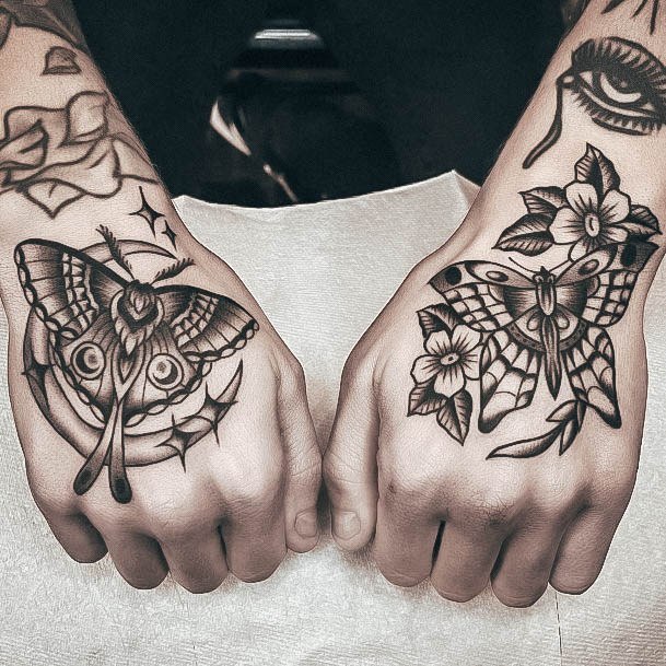 Exquisite Moth Tattoos On Girl