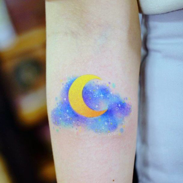 Exquisite Night Sky Tattoos On Girl