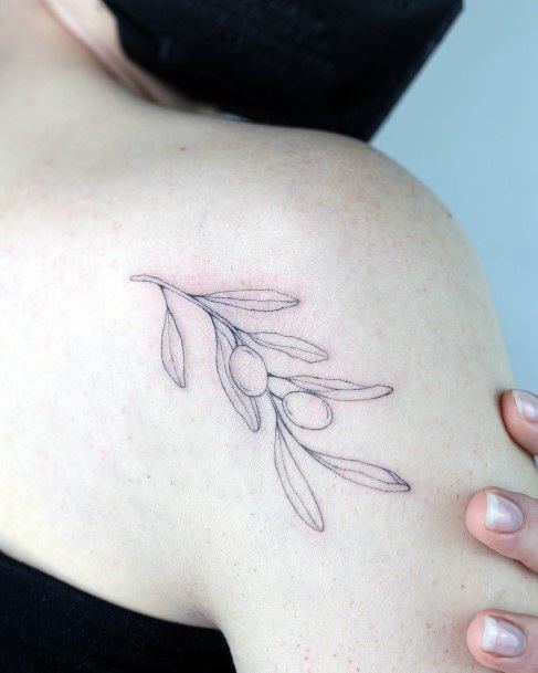 Exquisite Olive Branch Tattoos On Girl