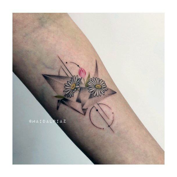 Exquisite Origami Tattoos On Girl