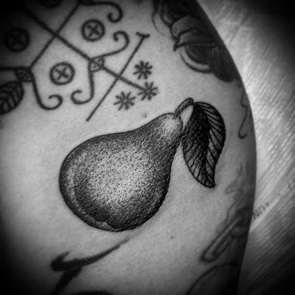 Exquisite Pear Tattoos On Girl