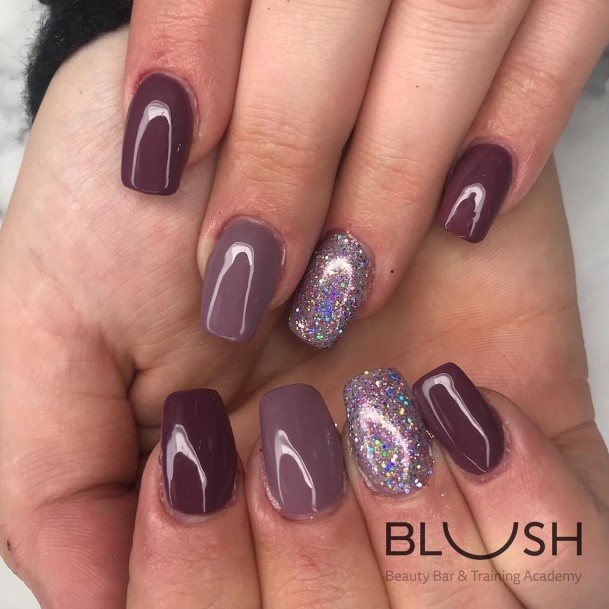 Exquisite Plum Nails On Girl