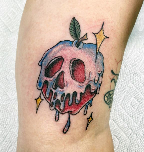 Exquisite Poison Apple Tattoos On Girl