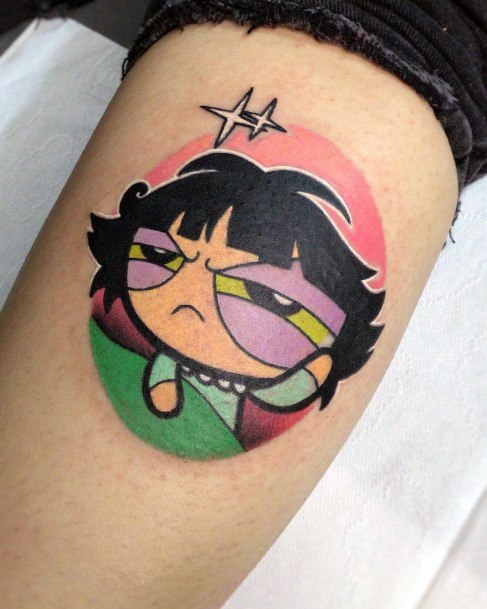 Exquisite Powerpuff Girls Buttercup Tattoos On Girl