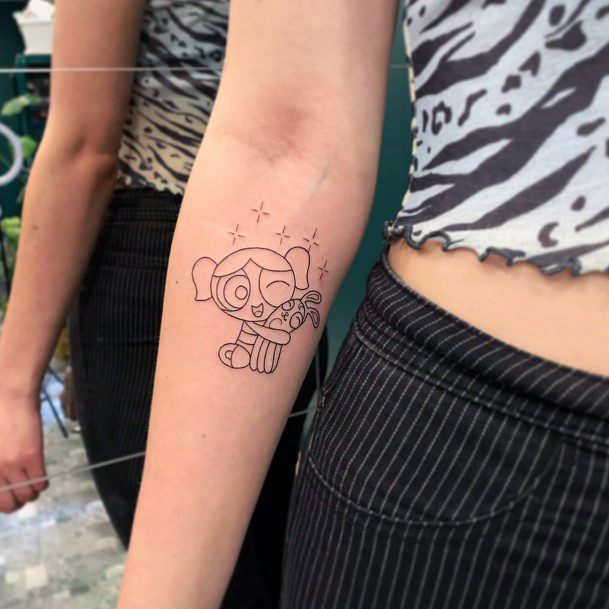 Exquisite Powerpuff Girls Tattoos On Girl