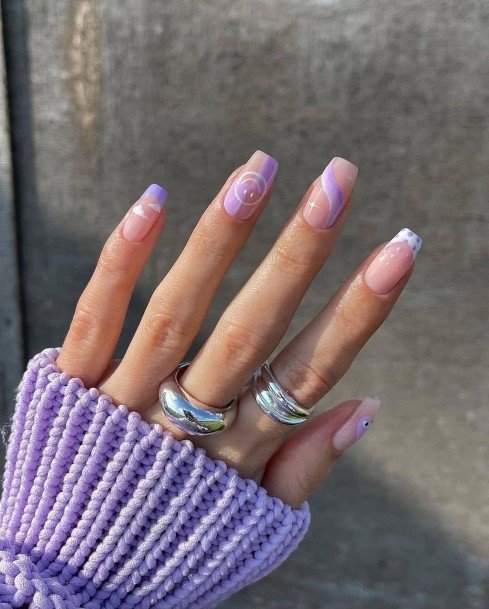 Exquisite Purple Nails On Girl