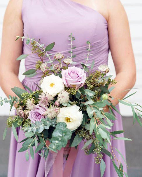 Exquisite Purple White Wedding Flowers