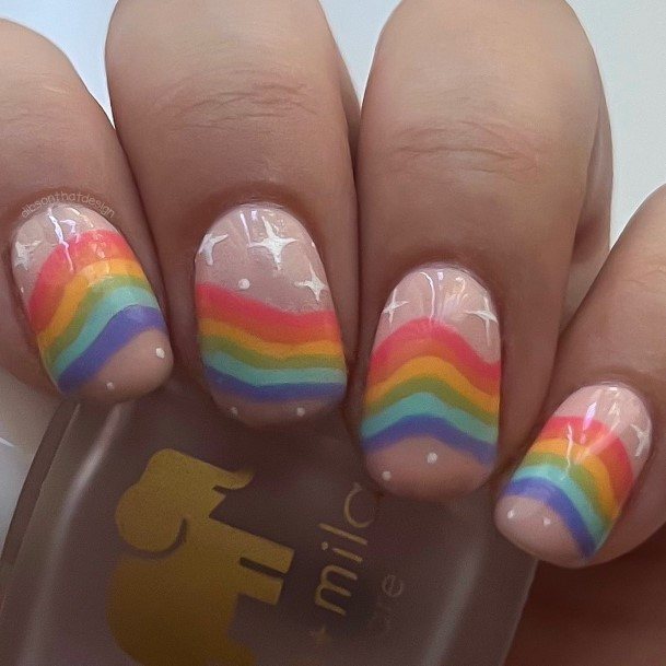 Exquisite Rainbow Nails On Girl