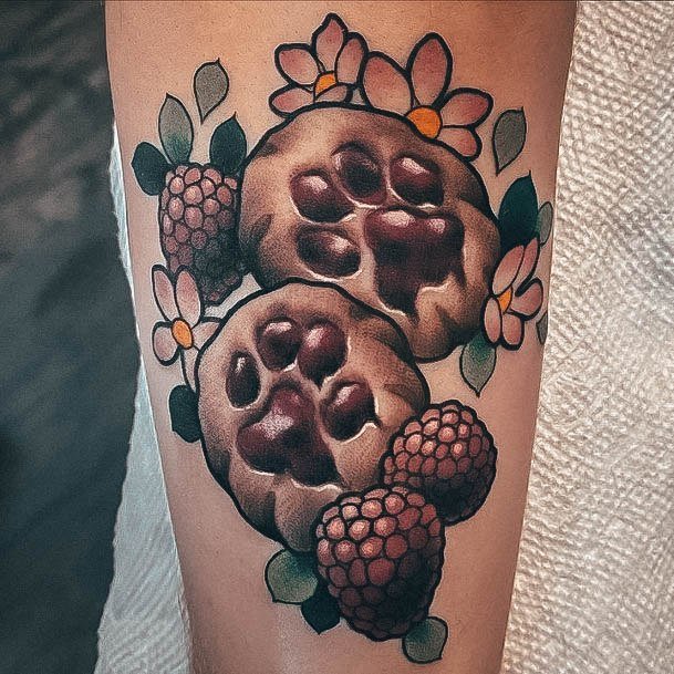 Exquisite Raspberry Tattoos On Girl