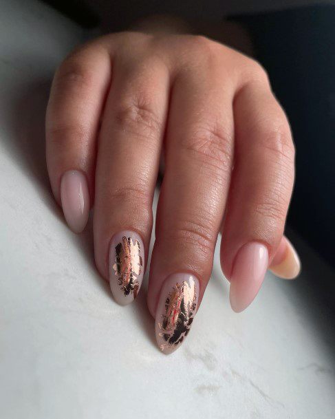 Exquisite Rose Gold Nails On Girl