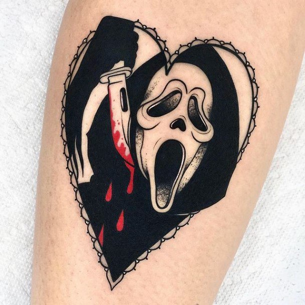 Exquisite Scream Tattoos On Girl