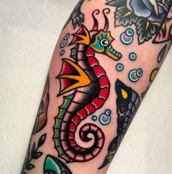 Exquisite Seahorse Tattoos On Girl