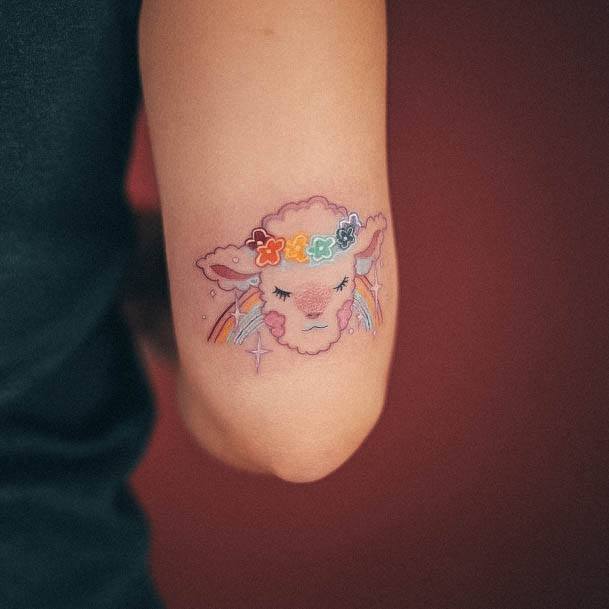 Exquisite Sheep Tattoos On Girl