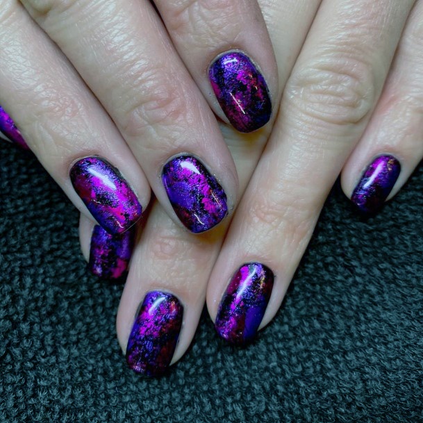 Exquisite Shiny Colorful Pink Purple And Black Nail Inspiration For Women