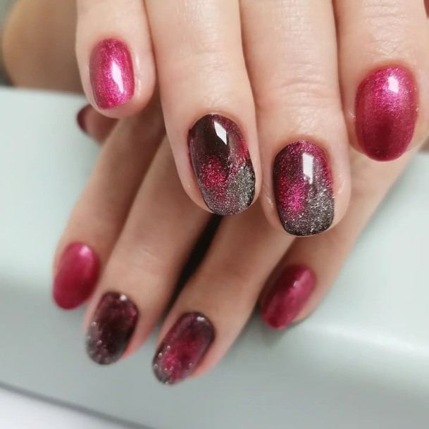 Exquisite Silver Ombre Nails On Girl