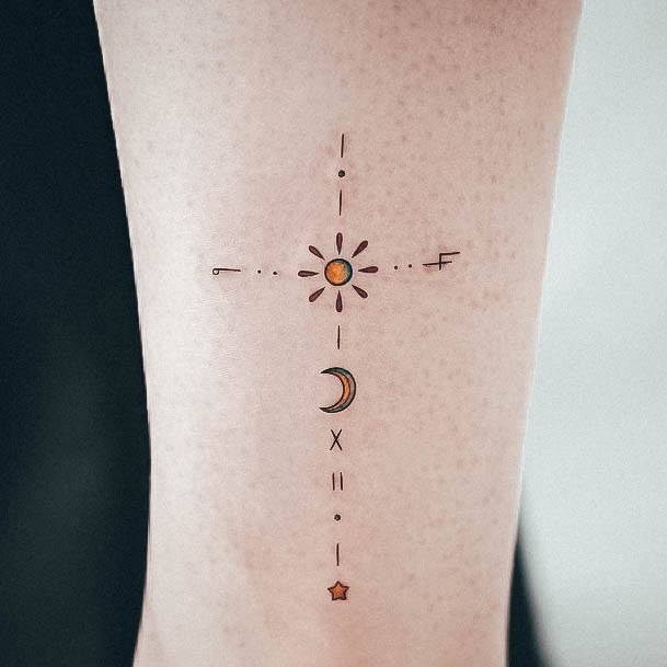 Exquisite Small Cross Tattoos On Girl