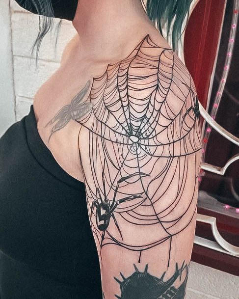 Top 100 Best Spider Web Tattoos For Women Spun Silk Design Ideas