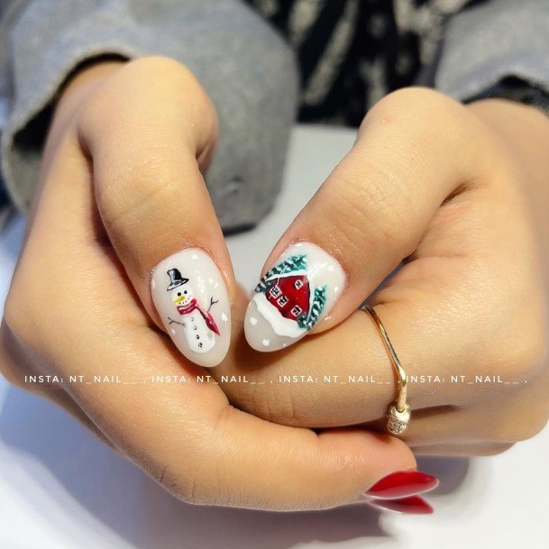 Exquisite Snowman Nails On Girl