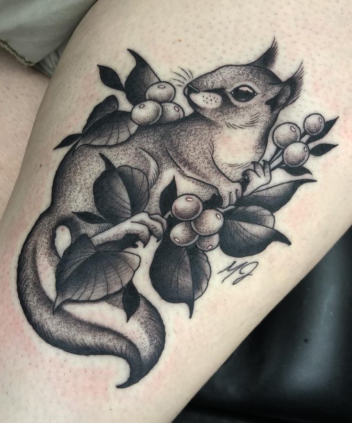 Exquisite Squirrel Tattoos On Girl