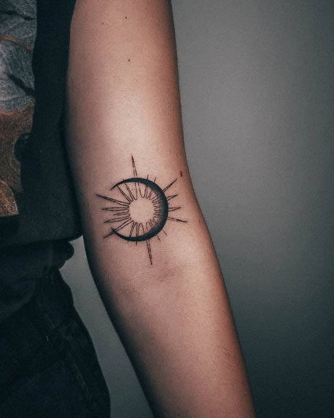 Exquisite Star Tattoos On Girl Forearms