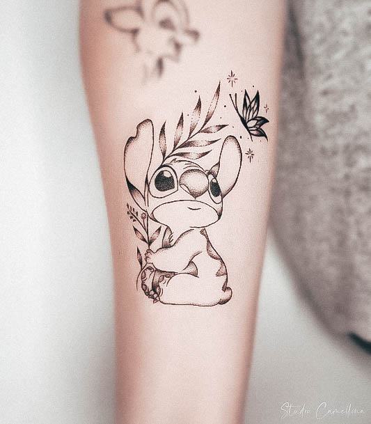 Exquisite Stitch Tattoos On Girl