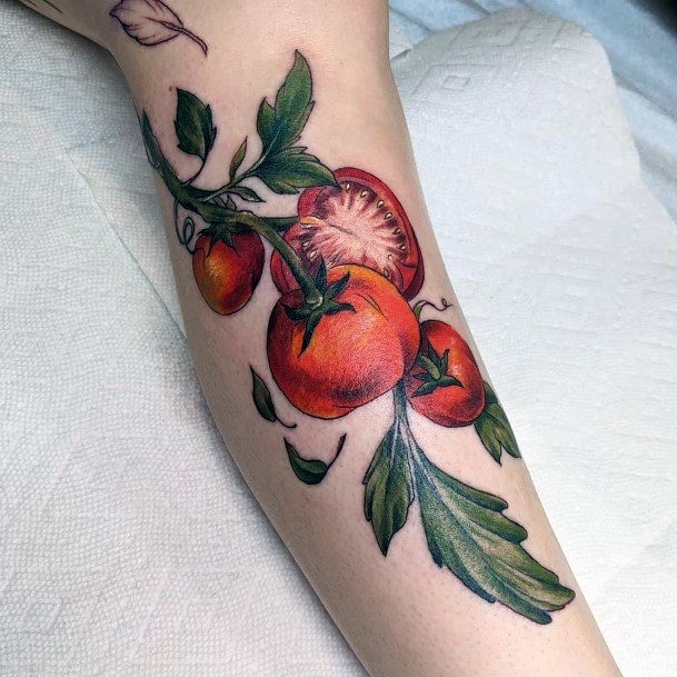 Exquisite Tomato Tattoos On Girl