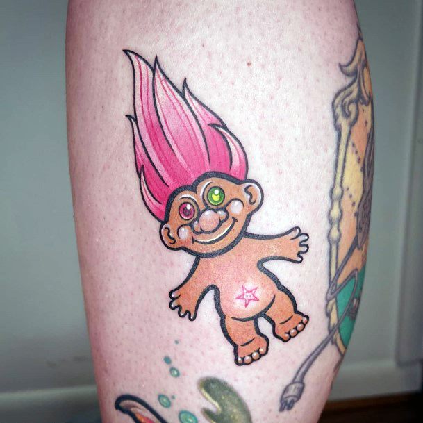 Exquisite Troll Doll Tattoos On Girl