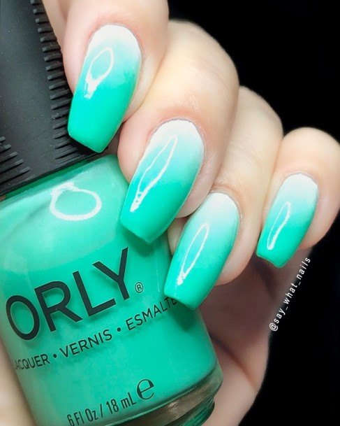 Exquisite Turquoise Nails On Girl