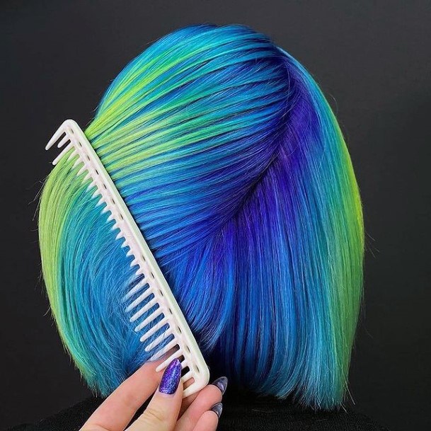 Exquisite Turquoise Ombre Hairstyless On Girl