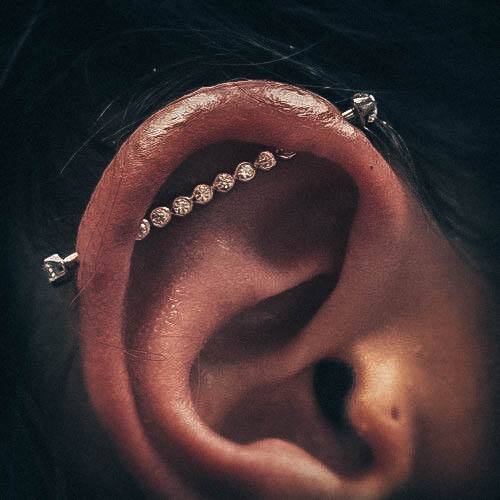 Exquisite Twisted Industrial Bar Cute Ear Piercing Ideas For Women