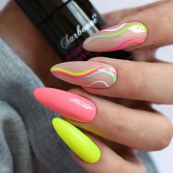 Exquisite Unique Colors Nails On Girl