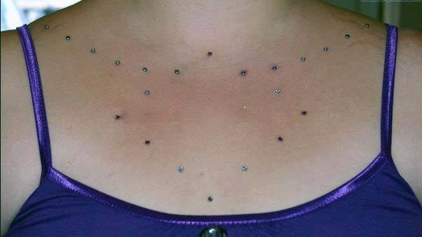 Exquisite Unique Dermal Diamond Collar Bone Design Body Piercing Inspiration For Women