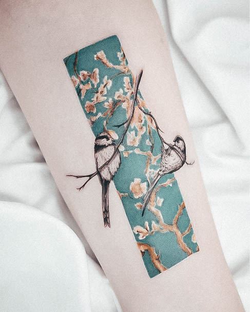 Exquisite Van Gogh Tattoos On Girl