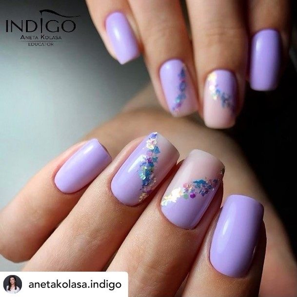 Exquisite Violet Nails On Girl