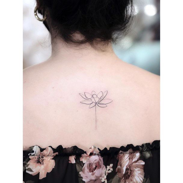 Exquisite Water Lily Tattoos On Girl