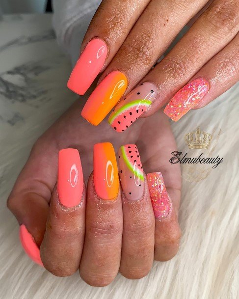 Exquisite Watermelon Nails On Girl