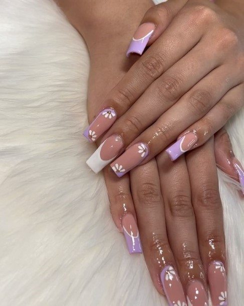 Exquisite White French Tip Nails On Girl