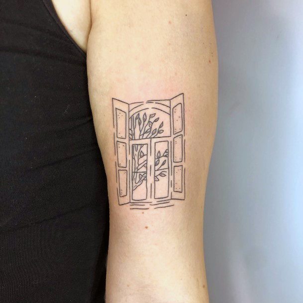 Exquisite Window Tattoos On Girl