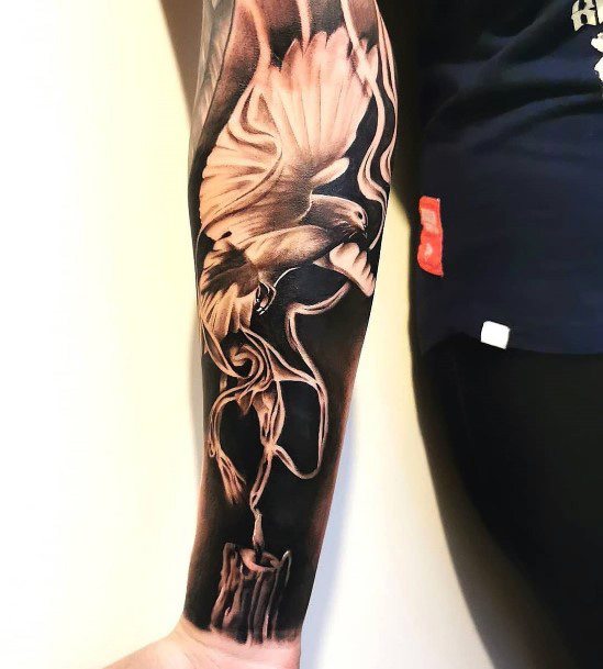 Extreme Dark Dove Tattoo Womens Sleeves